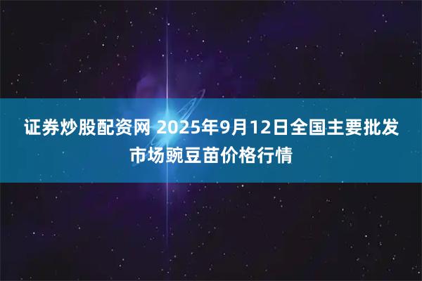 证券炒股配资网 2025年9月12日全国主要批发市场豌豆苗价格行情